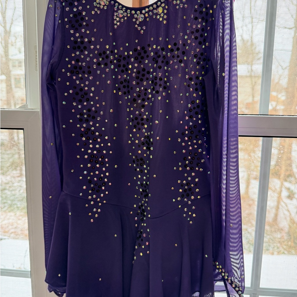 Purple Long Sleeve Dress with Sequin Details